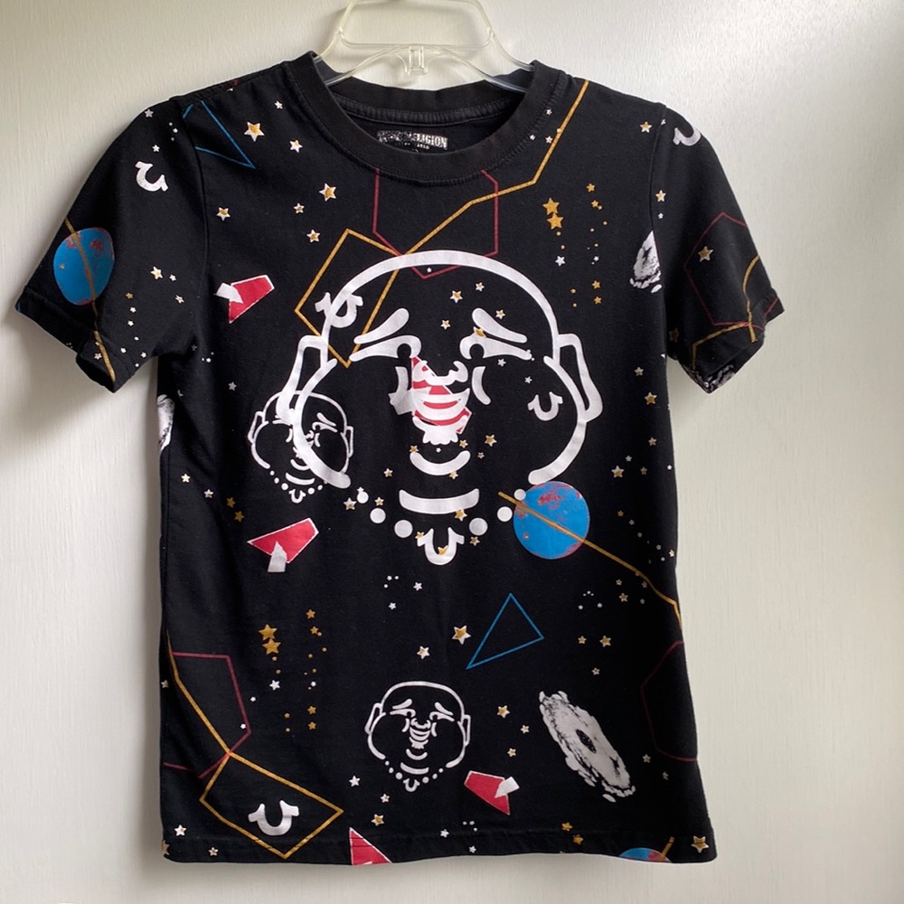 True Religion Galaxy Tee T Shirt Unisex Women size Small Girl’s size Large 14